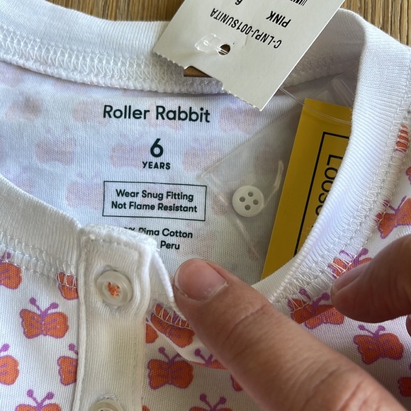 Roller Rabbit Sunita Butterfly Pajamas Size 6 - Picture 5 of 5